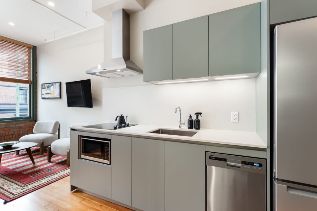 Loft apartment at Block House, a heritage boutique aparthotel in Gastown.