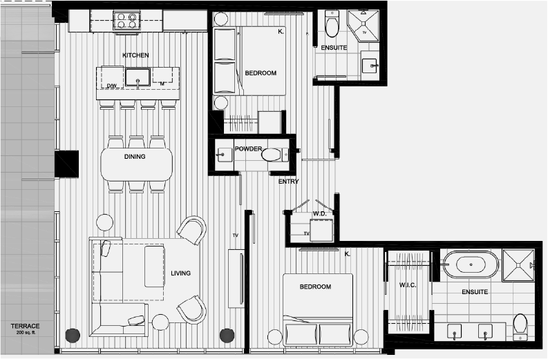 Rooftop Apartment  Floor Plan